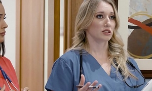 Girlsway Hot Greenhorn Nurse With Big Chest Has A Wet Cum-hole Formation With Her Superior